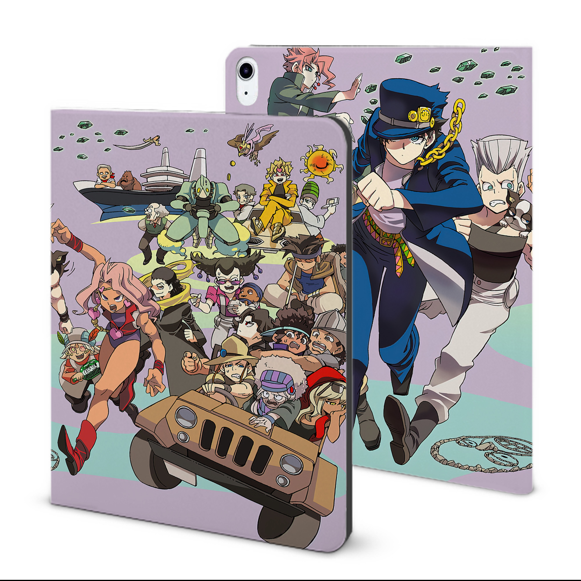 （画像用） ジョジョの奇妙な冒険 JoJo's Bizarre Adventure IPad ケース ブック型 PUレザー TPU 耐衝撃 軽量 薄型 ペン収納なし 全面保護 IPad 各モデル対応